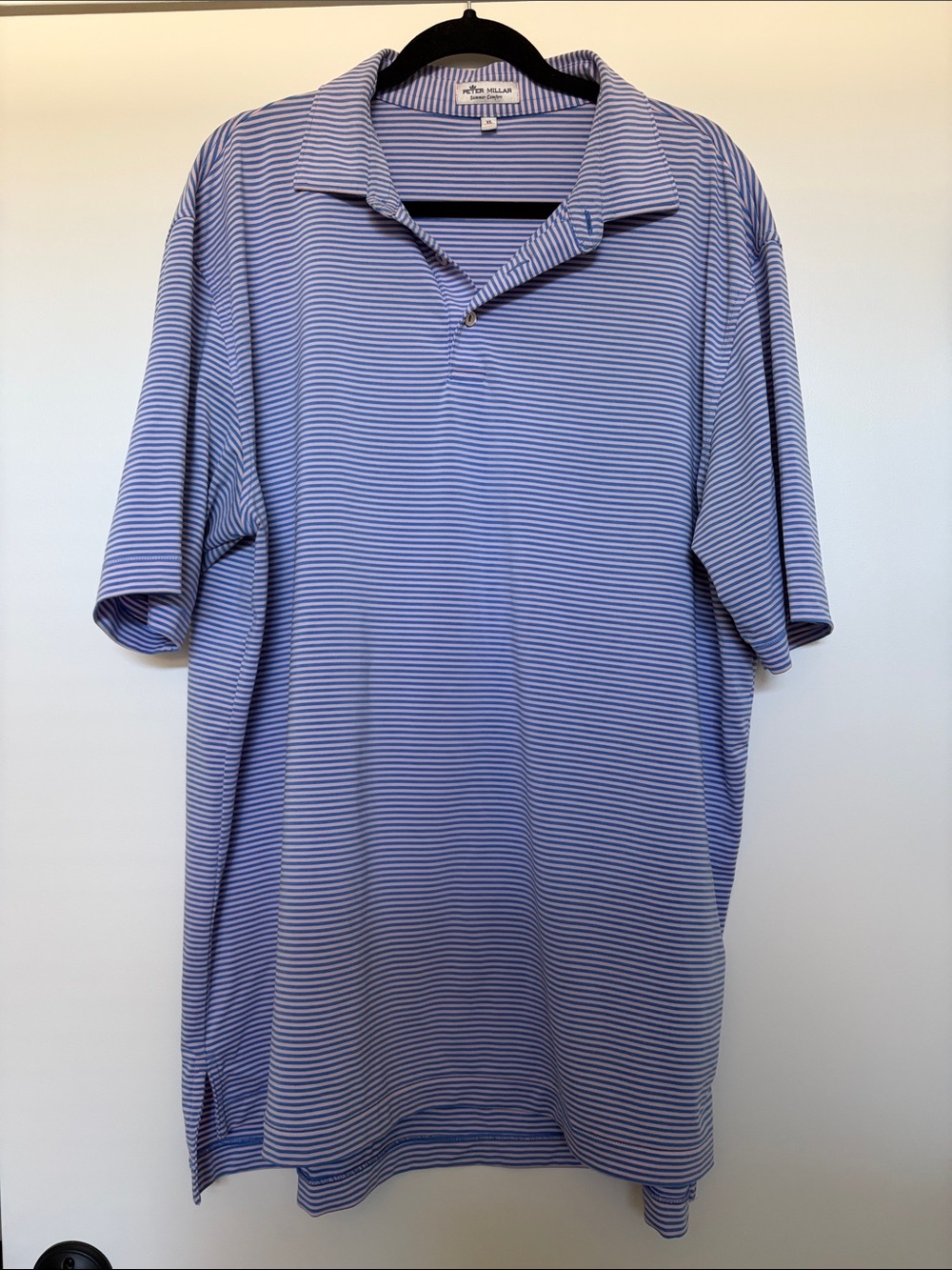 Peter Millar Light Blue & Pink Striped Polo